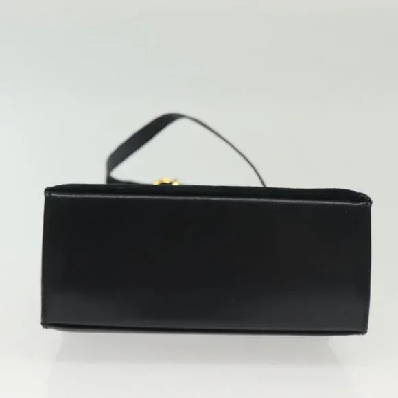 Salvatore Ferragamo Gancini Shoulder Bag Leather Suede Navy Gold Auth - Picture 10 of 16